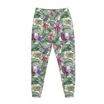 Tropical Cattleya Pattern Print Jogger Pants