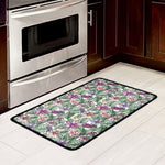 Tropical Cattleya Pattern Print Kitchen Mat