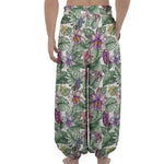 Tropical Cattleya Pattern Print Lantern Pants