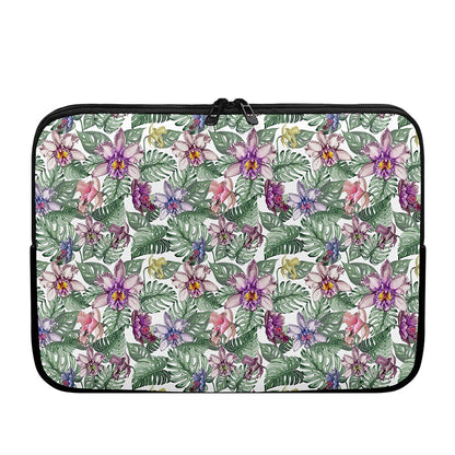 Tropical Cattleya Pattern Print Laptop Sleeve