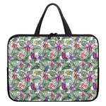 Tropical Cattleya Pattern Print Laptop Sleeve With Handle