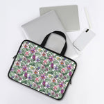 Tropical Cattleya Pattern Print Laptop Sleeve With Handle