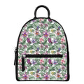 Tropical Cattleya Pattern Print Leather Backpack