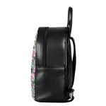 Tropical Cattleya Pattern Print Leather Backpack