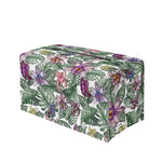 Tropical Cattleya Pattern Print Leather Tissue Box Cover