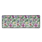 Tropical Cattleya Pattern Print Long Kitchen Mat