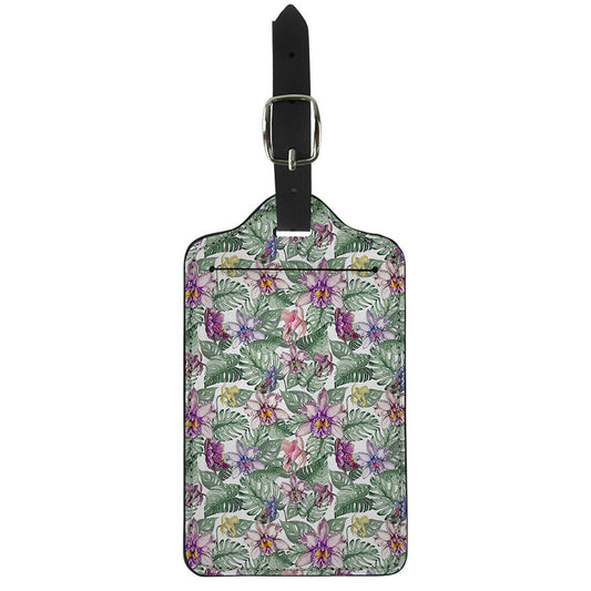 Tropical Cattleya Pattern Print Luggage Tag