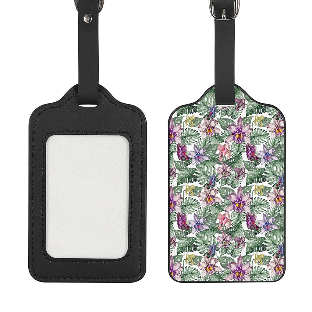 Tropical Cattleya Pattern Print Luggage Tag