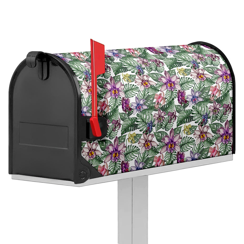 Tropical Cattleya Pattern Print Mailbox Cover