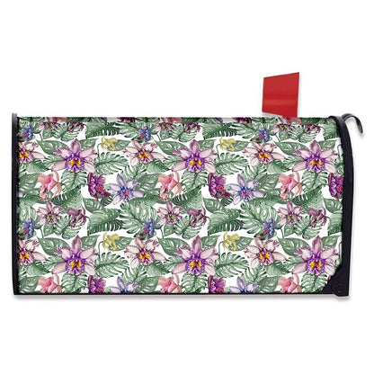 Tropical Cattleya Pattern Print Mailbox Cover