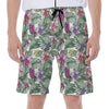 Tropical Cattleya Pattern Print Men's Beach Shorts