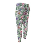 Tropical Cattleya Pattern Print Men's Compression Pants