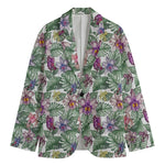 Tropical Cattleya Pattern Print Men's Cotton Blazer