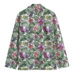 Tropical Cattleya Pattern Print Men's Cotton Blazer