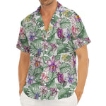 Tropical Cattleya Pattern Print Men's Deep V-Neck Shirt