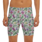 Tropical Cattleya Pattern Print Men's Long Boxer Briefs