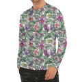 Tropical Cattleya Pattern Print Men's Long Sleeve Rash Guard