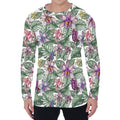 Tropical Cattleya Pattern Print Men's Long Sleeve T-Shirt
