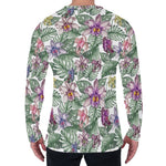 Tropical Cattleya Pattern Print Men's Long Sleeve T-Shirt