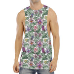 Tropical Cattleya Pattern Print Men's Muscle Tank Top