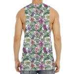 Tropical Cattleya Pattern Print Men's Muscle Tank Top