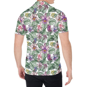 Tropical Cattleya Pattern Print Men's Shirt