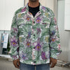 Tropical Cattleya Pattern Print Men's Shirt Jacket