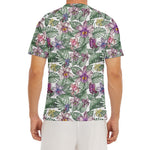 Tropical Cattleya Pattern Print Men's Short Sleeve Rash Guard