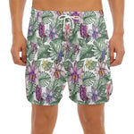 Tropical Cattleya Pattern Print Men's Split Running Shorts