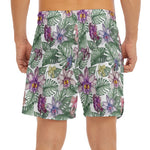 Tropical Cattleya Pattern Print Men's Split Running Shorts