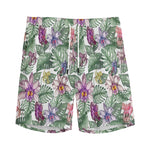 Tropical Cattleya Pattern Print Men's Sports Shorts