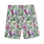 Tropical Cattleya Pattern Print Men's Sports Shorts