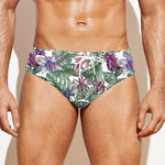 Tropical Cattleya Pattern Print Men's Swim Briefs