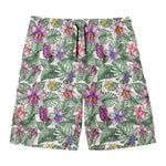 Tropical Cattleya Pattern Print Men's Swim Trunks