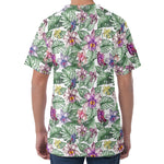 Tropical Cattleya Pattern Print Men's Velvet T-Shirt