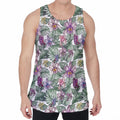 Tropical Cattleya Pattern Print Men's Velvet Tank Top