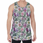Tropical Cattleya Pattern Print Men's Velvet Tank Top