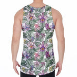 Tropical Cattleya Pattern Print Men's Velvet Tank Top