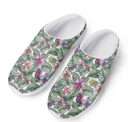 Tropical Cattleya Pattern Print Mesh Casual Shoes