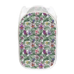 Tropical Cattleya Pattern Print Mesh Laundry Hamper