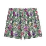 Tropical Cattleya Pattern Print Mesh Shorts