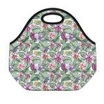 Tropical Cattleya Pattern Print Neoprene Lunch Bag