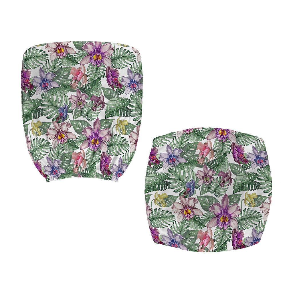 Tropical Cattleya Pattern Print Office Chair Cover