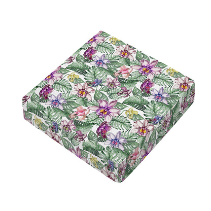 Tropical Cattleya Pattern Print Outdoor Seat Cushion Cover