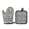 Tropical Cattleya Pattern Print Oven Mitt And Pot Holder Set
