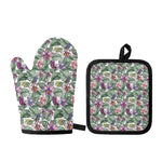 Tropical Cattleya Pattern Print Oven Mitt And Pot Holder Set