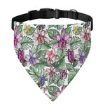 Tropical Cattleya Pattern Print Over The Collar Dog Bandana