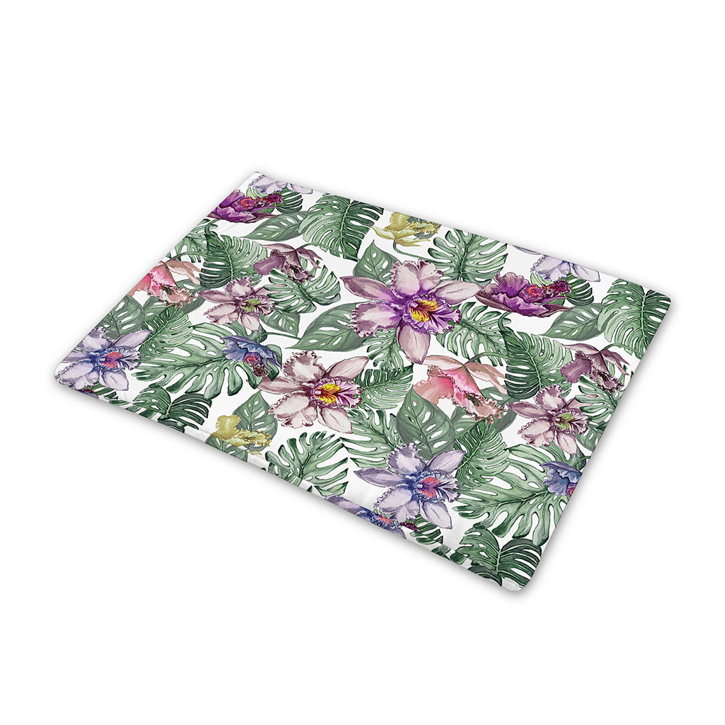 Tropical Cattleya Pattern Print Pet Cooling Mat Cover