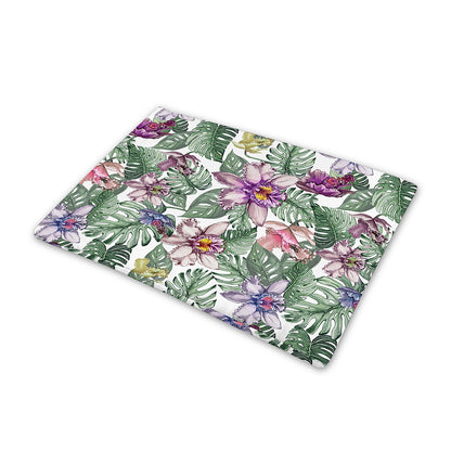 Tropical Cattleya Pattern Print Pet Cooling Mat Cover