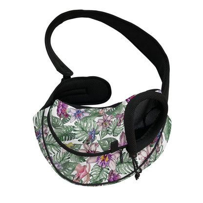 Tropical Cattleya Pattern Print Pet Sling Carrier